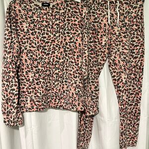 Monrow Animal Print Set in Pink and Black